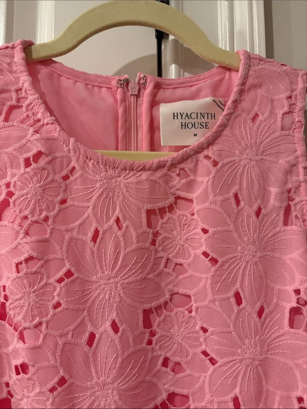 Hyacinth House from Tuckernuck Bubblegum Pink Floral Lace Shift Dress